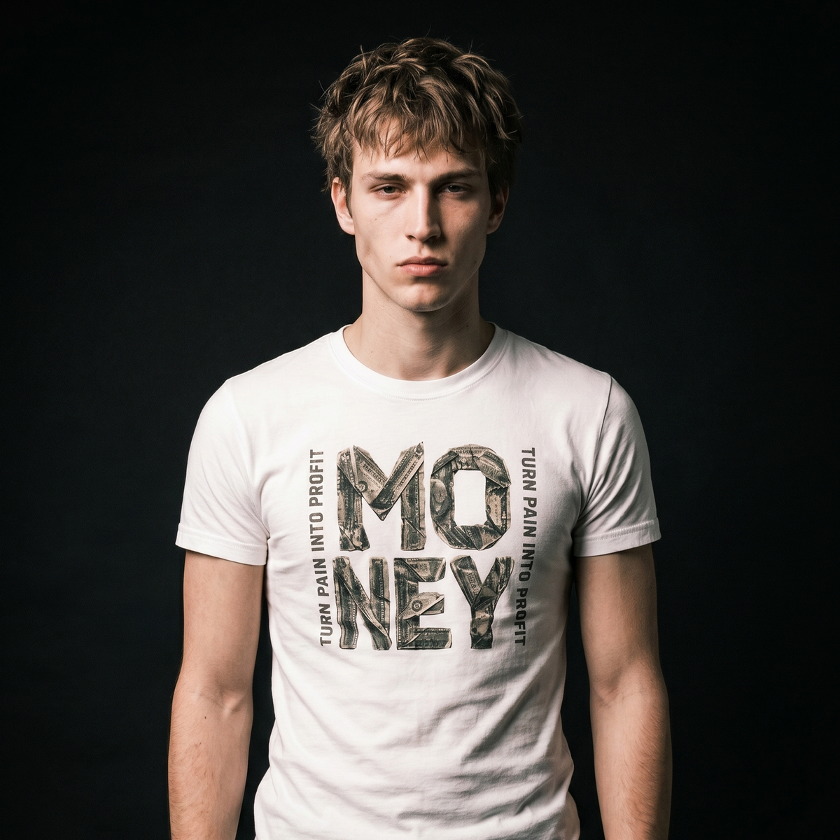 [White] Turn Pain Into Profit tee gallery image 1 - MNDFRME