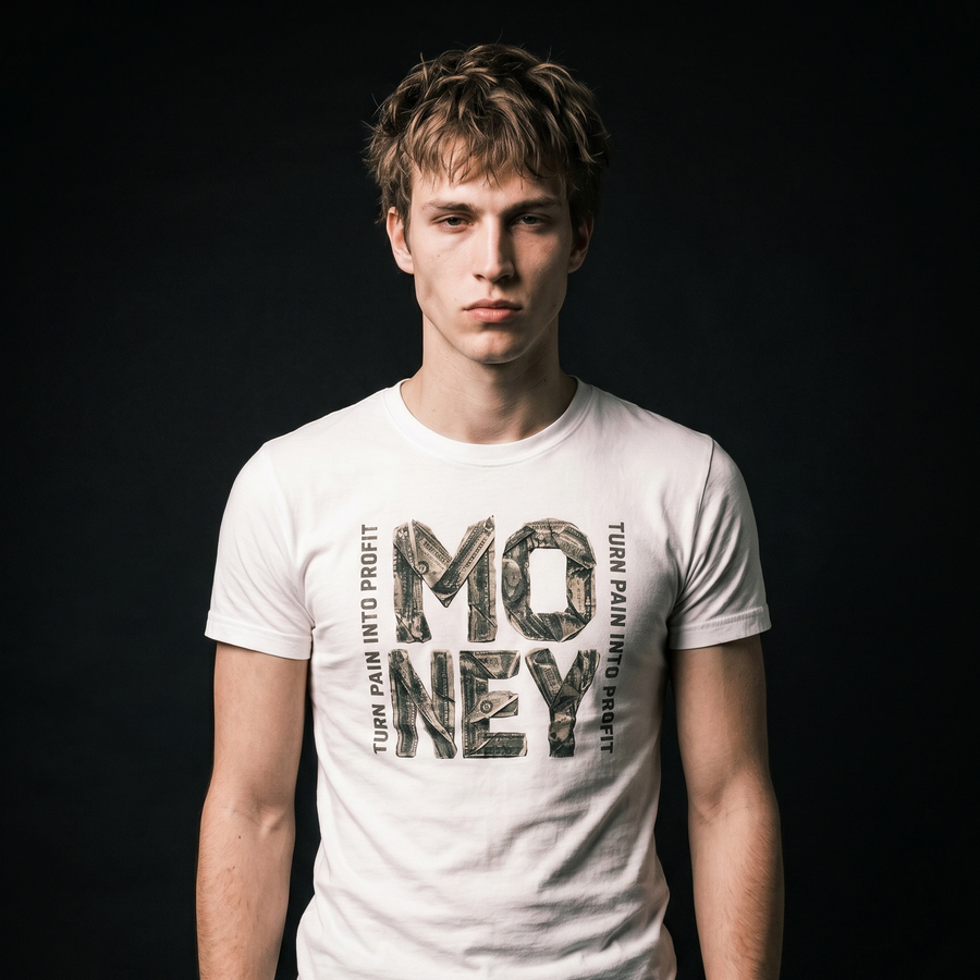 [White] Turn Pain Into Profit tee gallery image 1 - MNDFRME