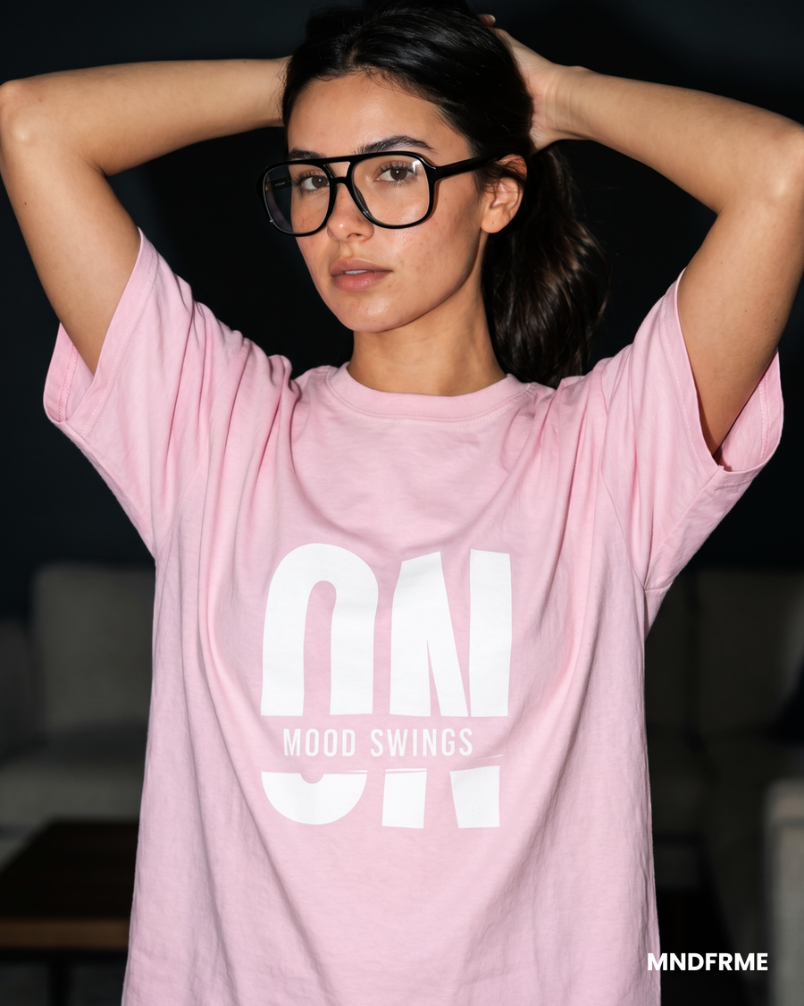 [Light Pink] Mood Swings ON tee hero image - MNDFRME