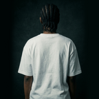 [White] Aux Cord Anxiety tee back view — Mndfrme