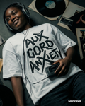 [White] Aux Cord Anxiety white graphic tee — Mndfrme limited drop
