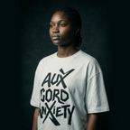 [White] Aux Cord Anxiety tee side view — Mndfrme