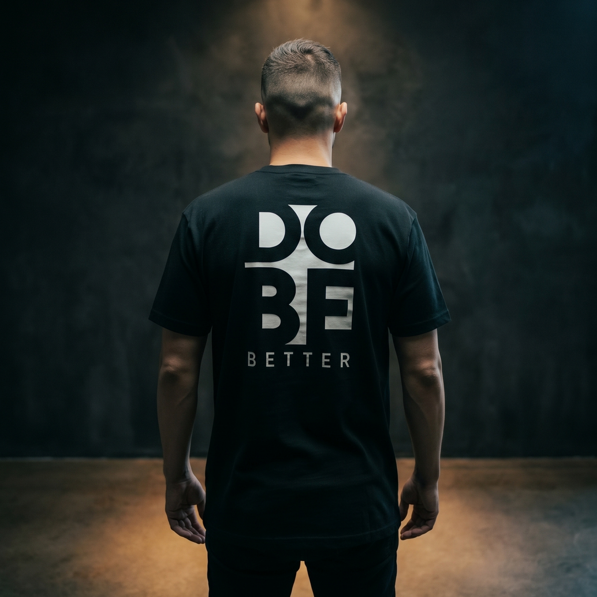 [Black] Do Be Better tee back view — Mndfrme
