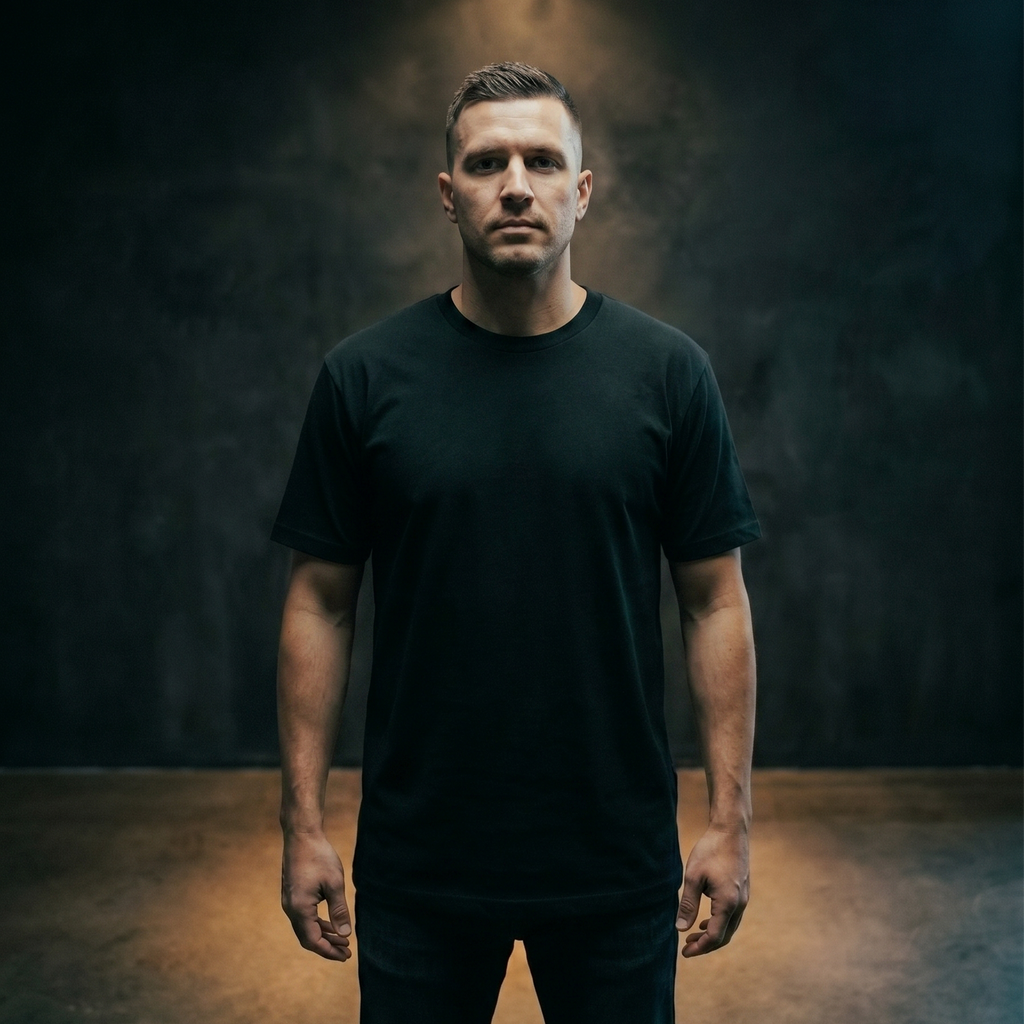 [Black] Do Be Better tee front view — Mndfrme