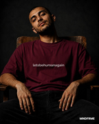 [Maroon] letsbehumanagain maroon graphic tee — Mndfrme limited drop
