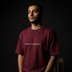 [Maroon] letsbehumanagain tee side view — Mndfrme