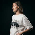 [White] Unconditional Conditional tee side view — Mndfrme